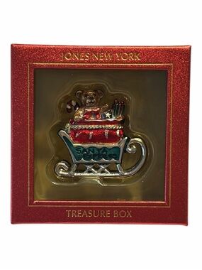 Jones New York Santa Express Treasure Trinket Box